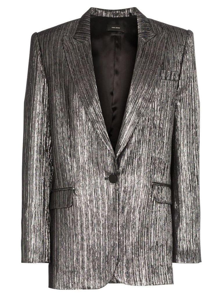 Isabel Marant Datja metallic plissé blazer - Silver