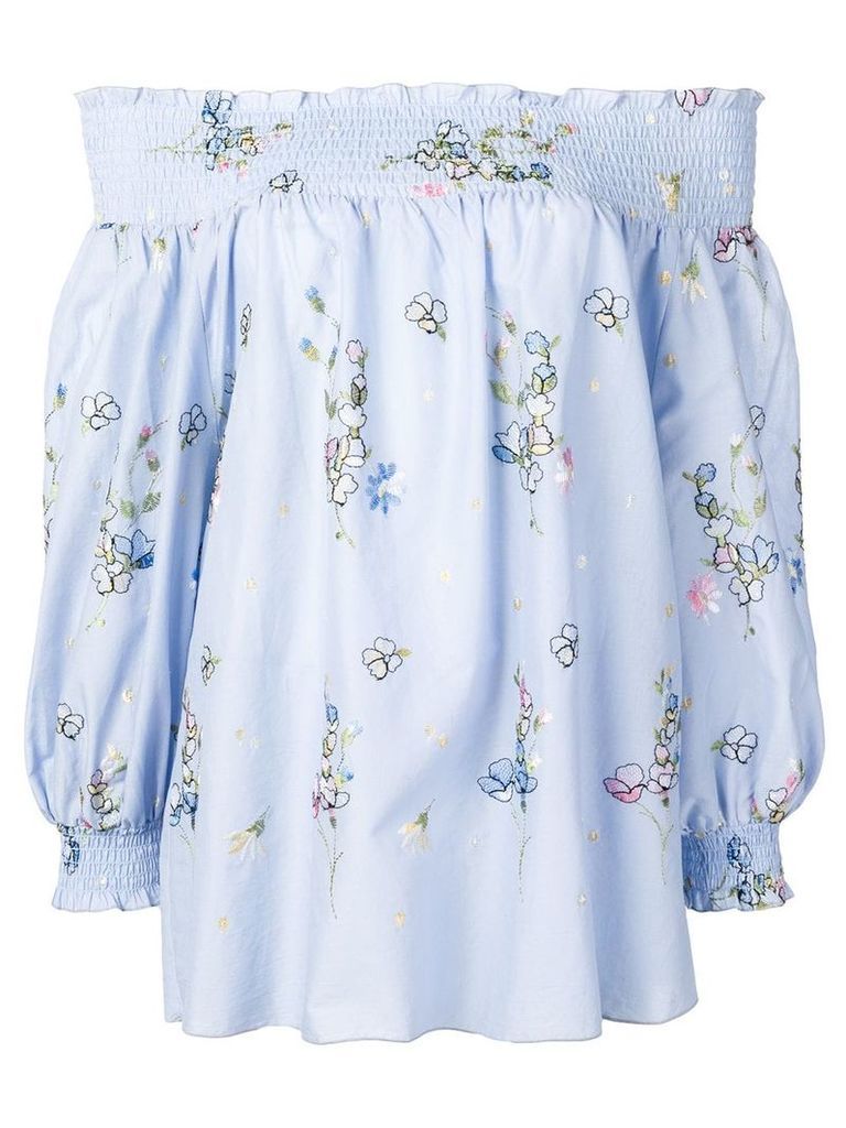 Blugirl floral print off shoulder top - Blue