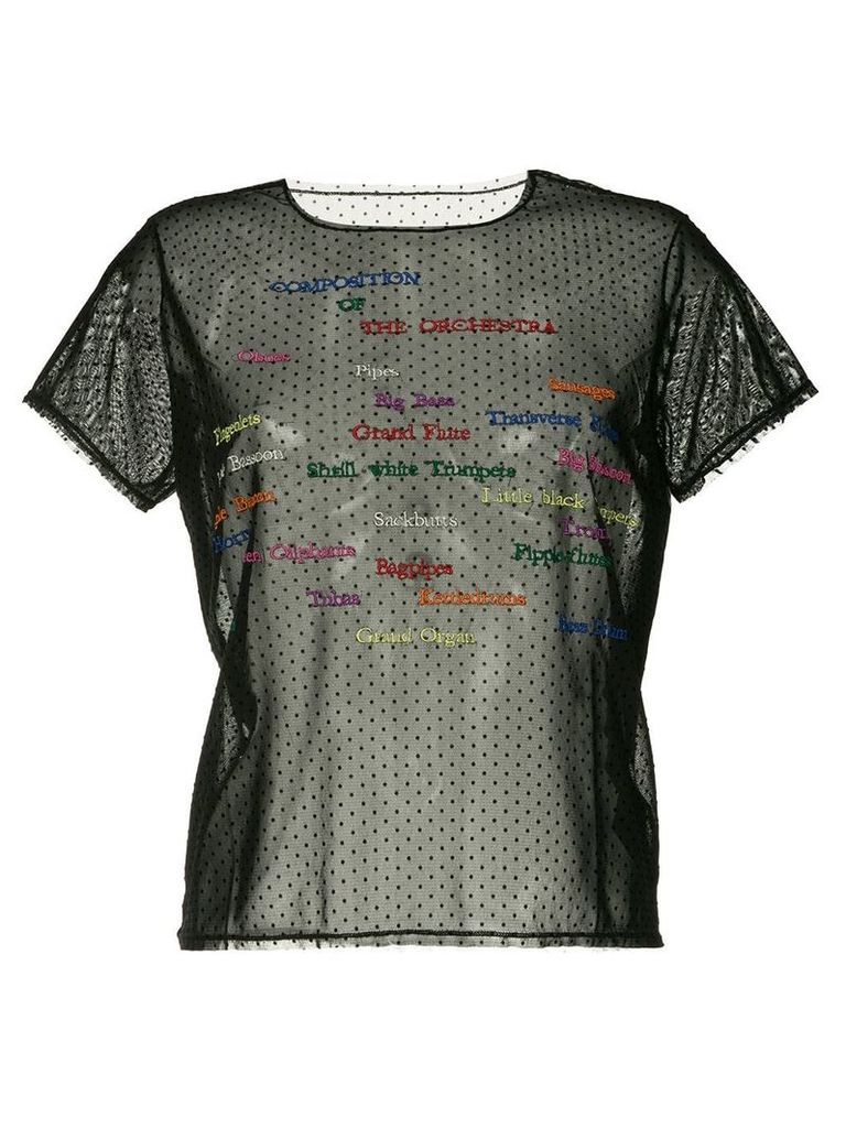 Tu es mon TRÉSOR 'The Orchestra' dotted mesh-top - Black