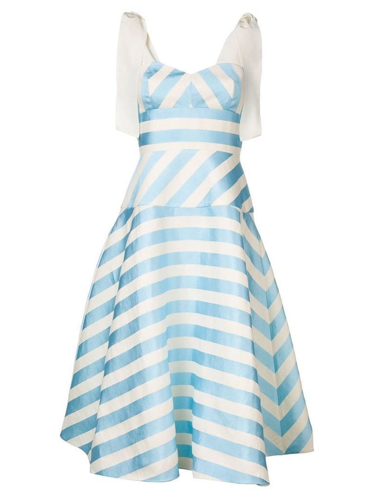 Delpozo striped A-line dress - Blue