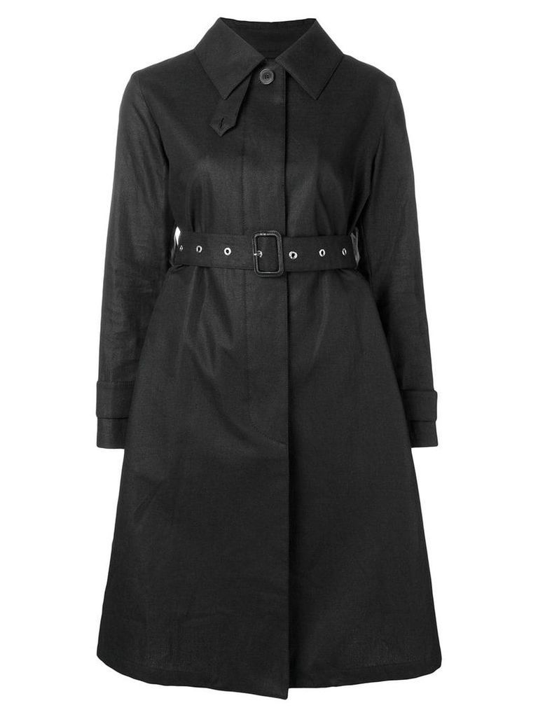 Mackintosh Black Storm System Linen Single-Breasted Trench Coat