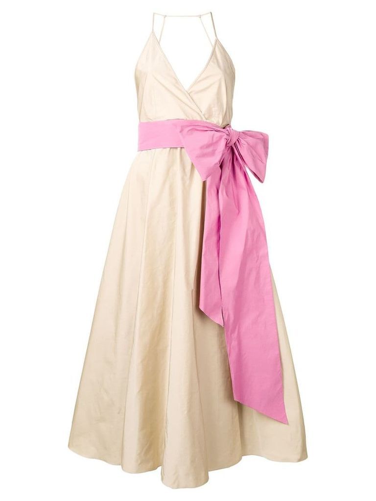 Nº21 flared bow dress - NEUTRALS