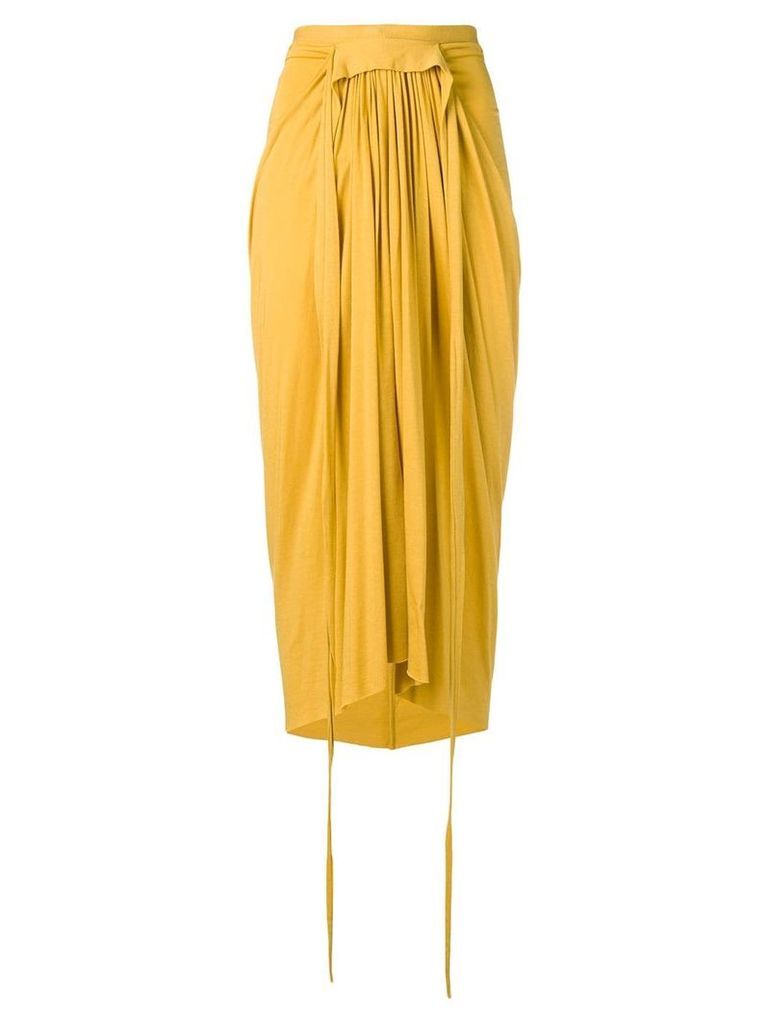 Rick Owens Lilies draped midi skirt - Yellow