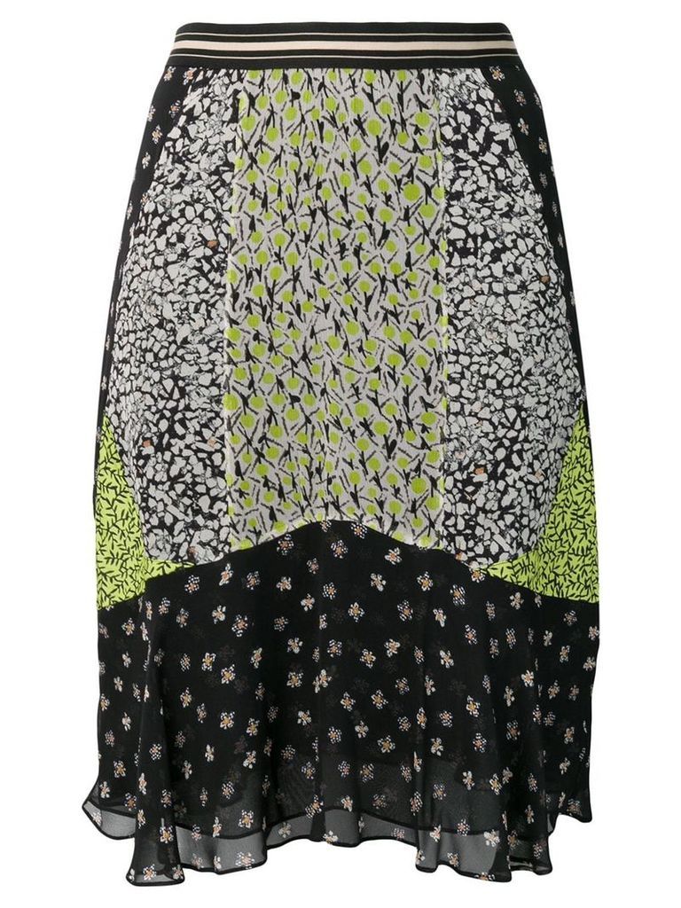 Dorothee Schumacher panelled floral print skirt - Black