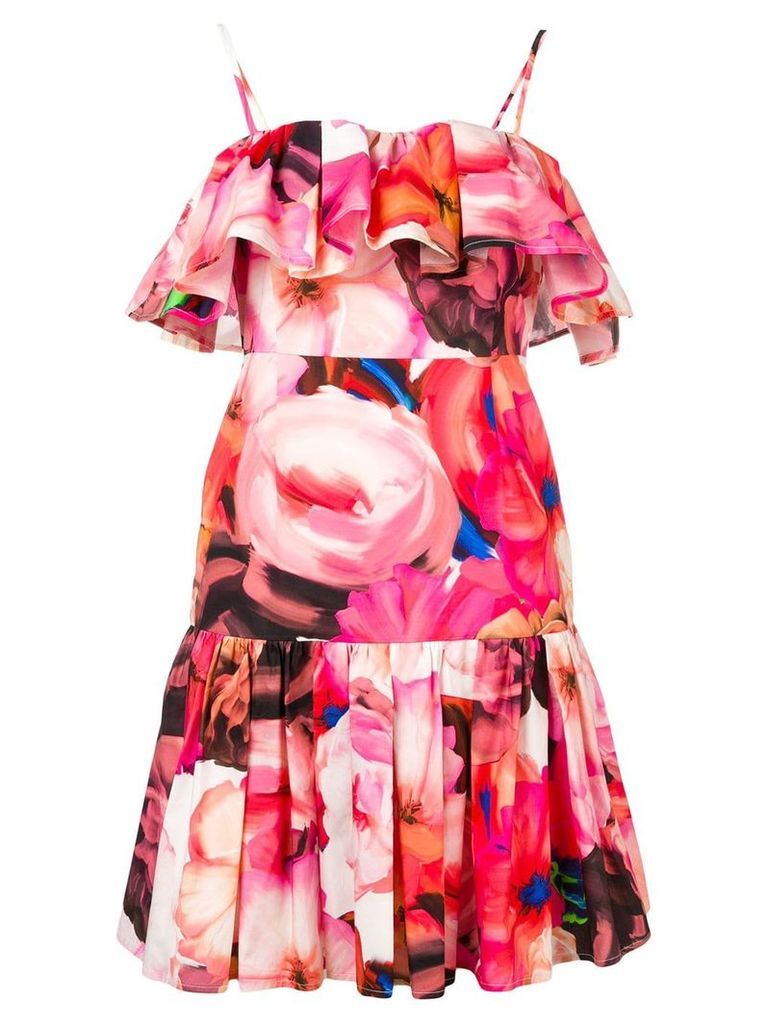 MSGM ruffle floral dress - PINK