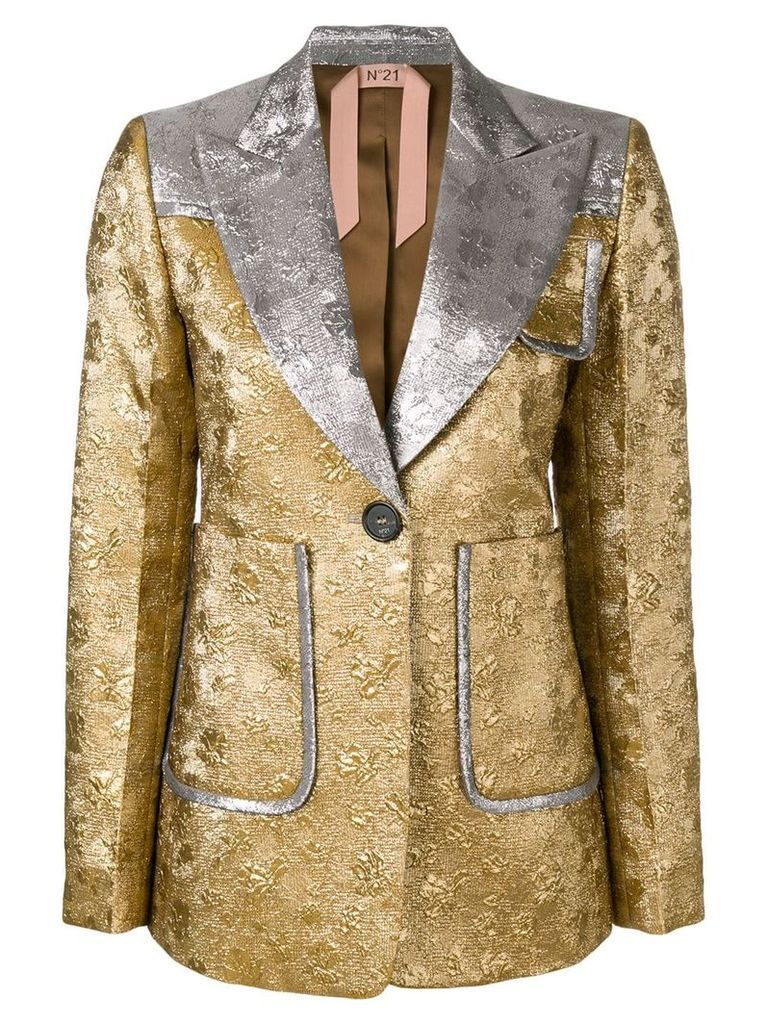 Nº21 contrast embroidered blazer - Gold