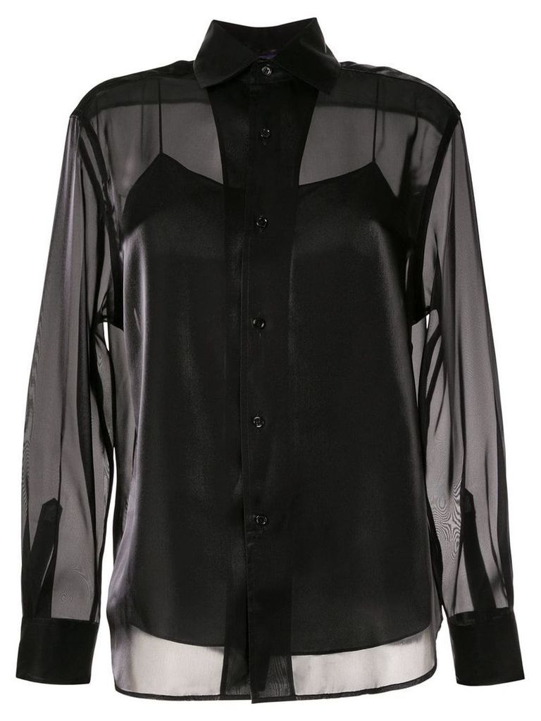 Ralph Lauren Collection satin structured shirt - Black