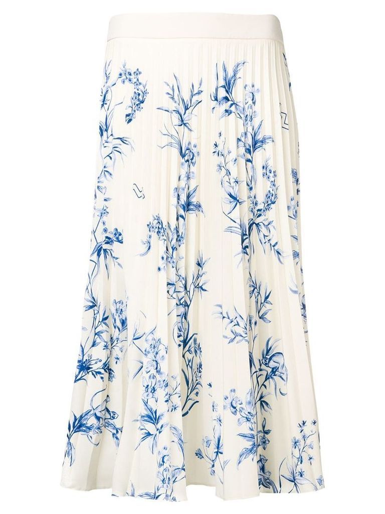 Ssheena pleated floral print skirt - NEUTRALS