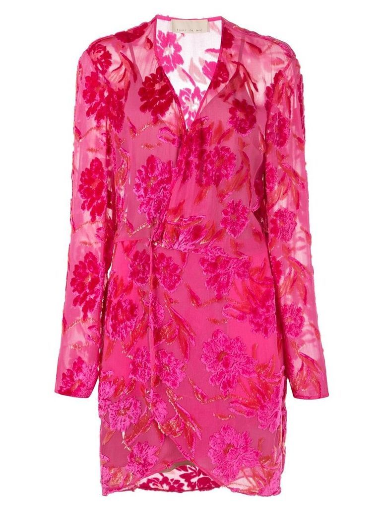 Fleur Du Mal floral wrap dress - PINK