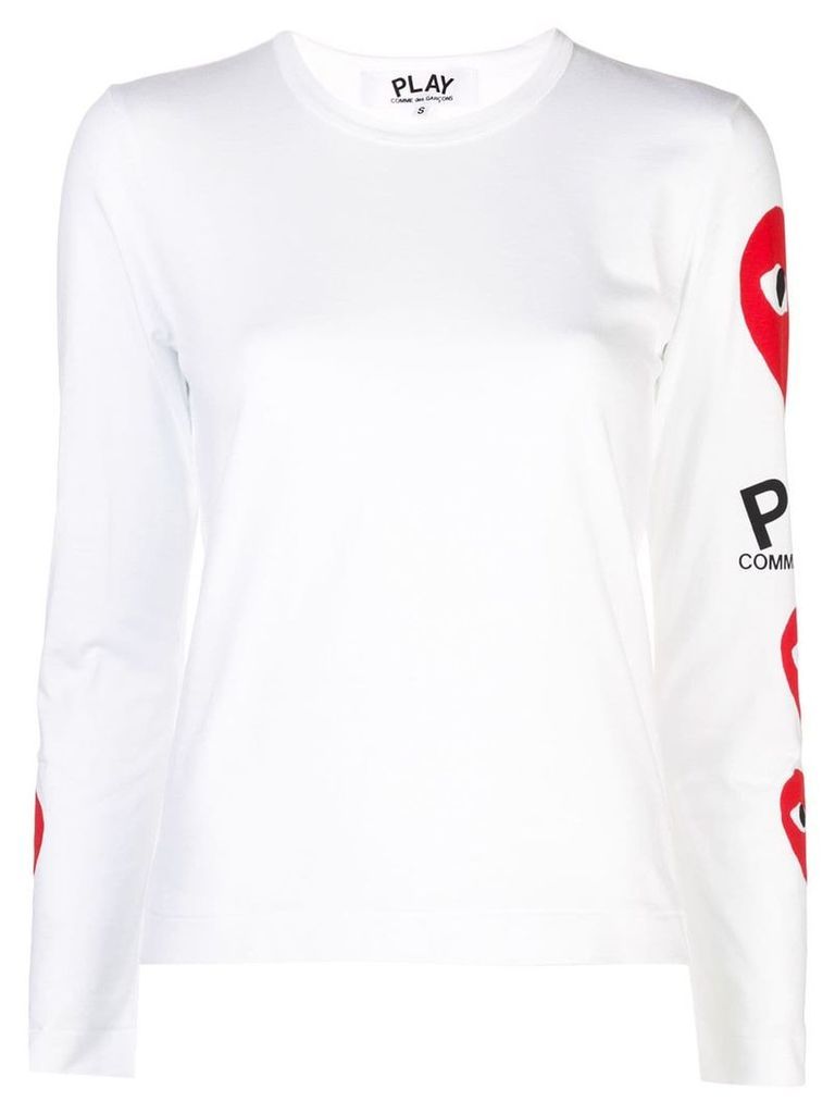 Comme Des Garçons Play logo heart sweatshirt - White