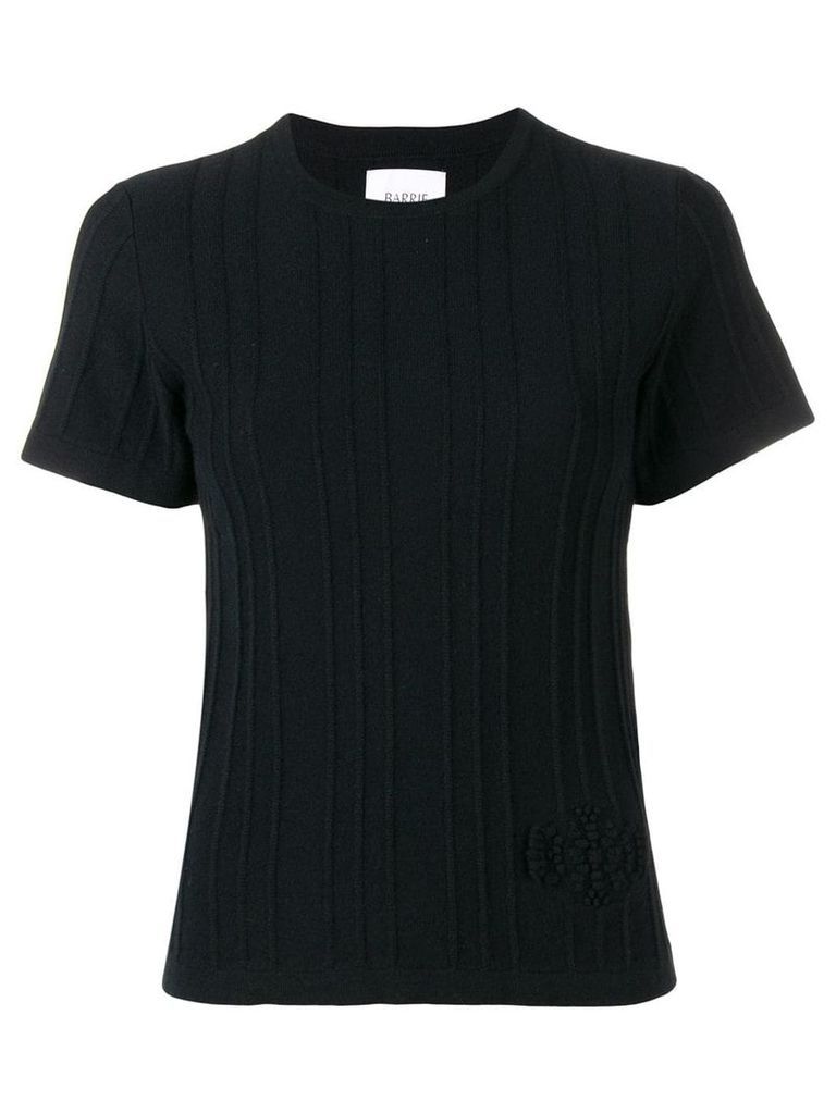 Barrie cashmere ribbed knit top - Black