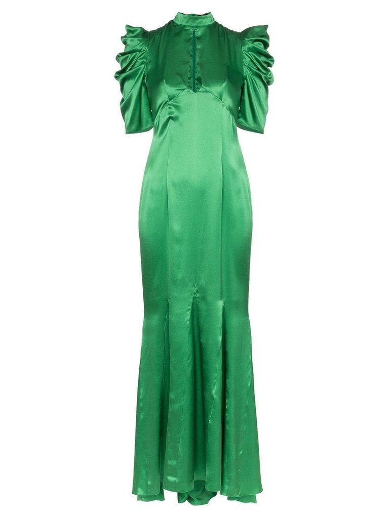 De La Vali Audrey keyhole-detail silk maxi dress - Green