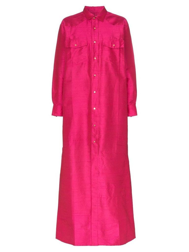 Marques'Almeida silk shirt dress - Pink