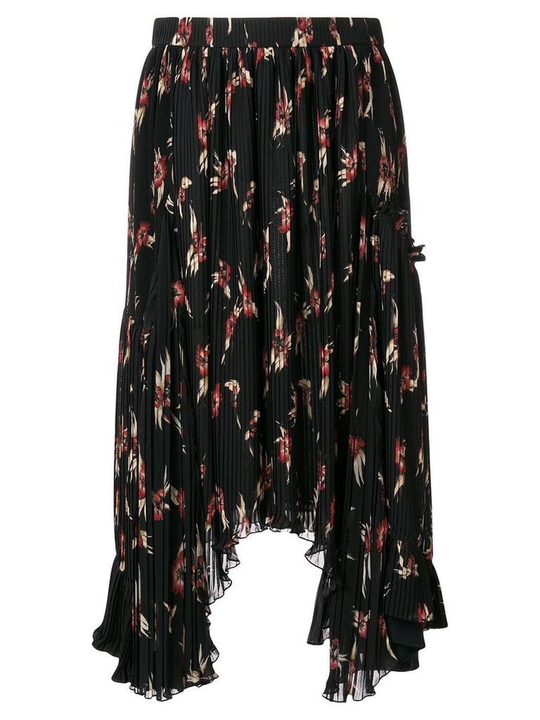 Isabel Marant floral print pleated midi skirt - Black