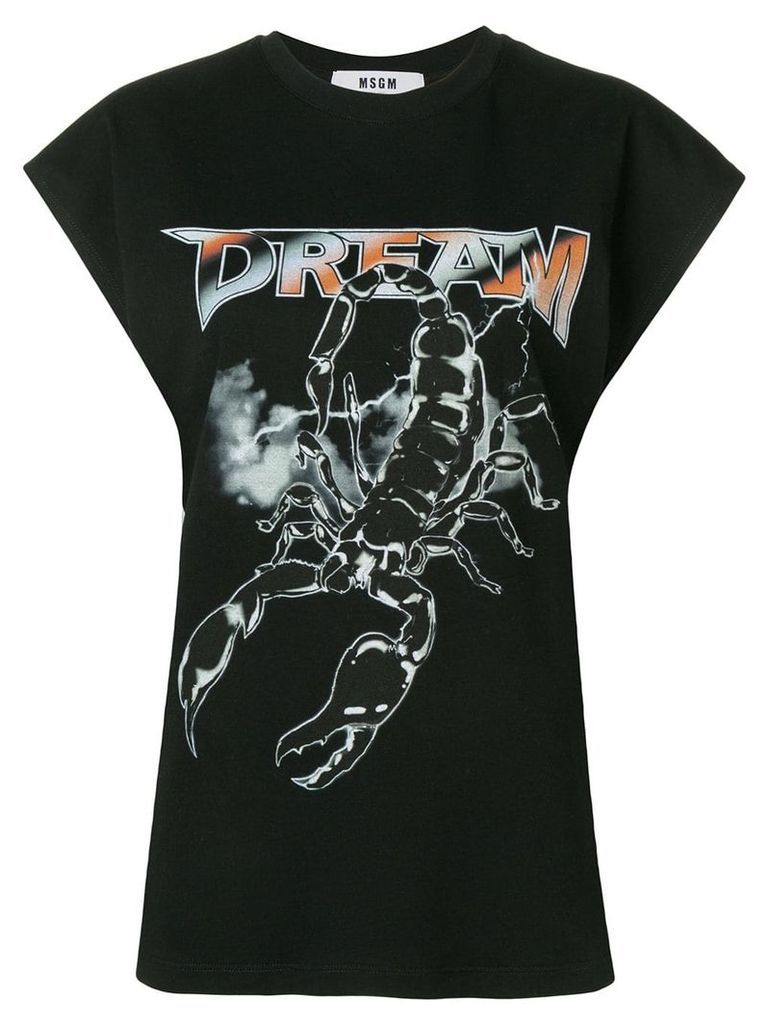 MSGM Dream Scorpion print T-shirt - Black