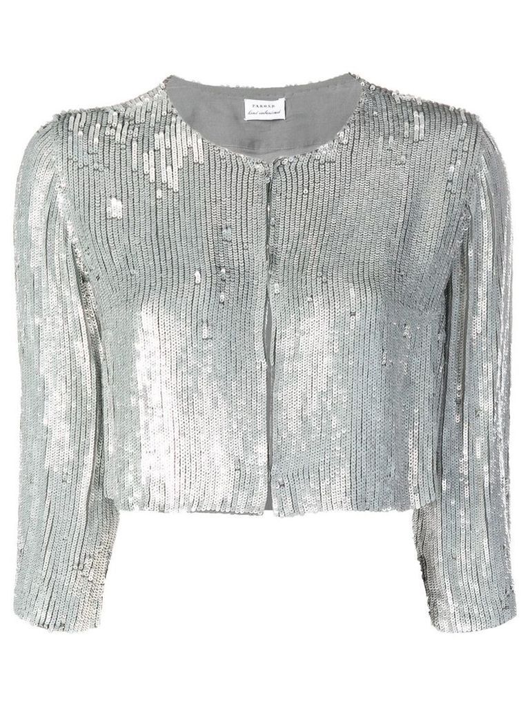 P.A.R.O.S.H. sequin cropped jacket - Silver