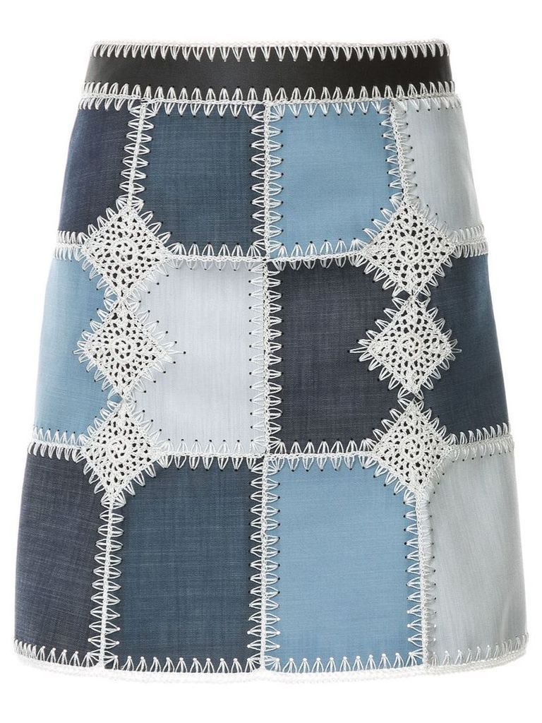 Loveless colour-block mini skirt - Blue