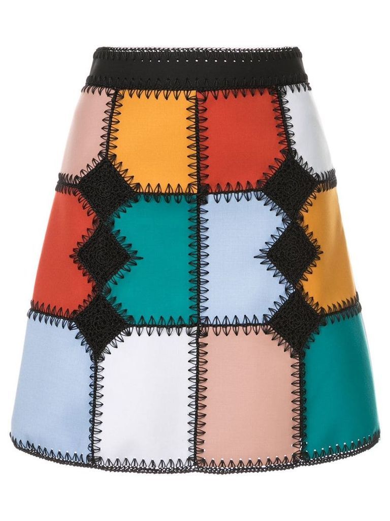 Loveless colour-block flared skirt - Multicolour