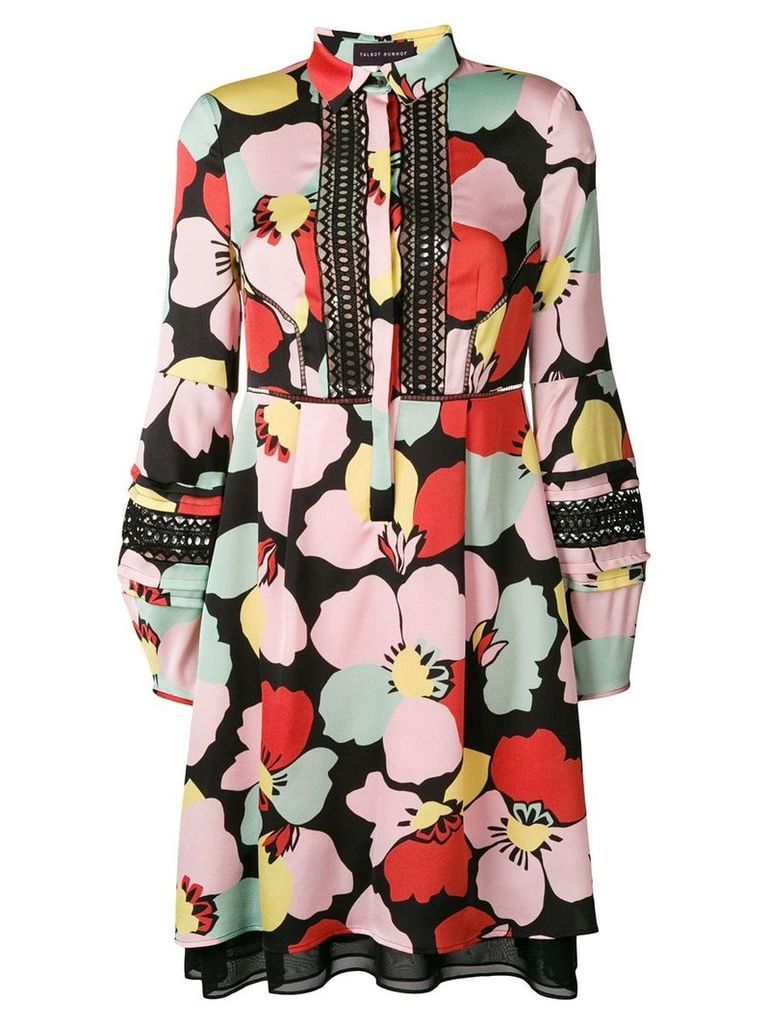 Talbot Runhof floral print shirt dress - PINK