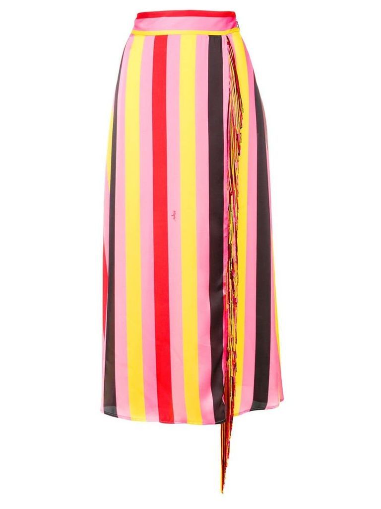MSGM striped tassel skirt - PINK