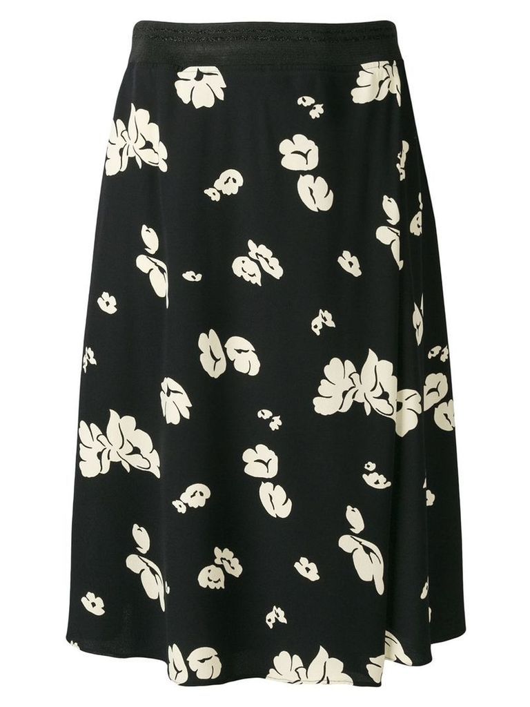 A.P.C. floral print midi skirt - Black