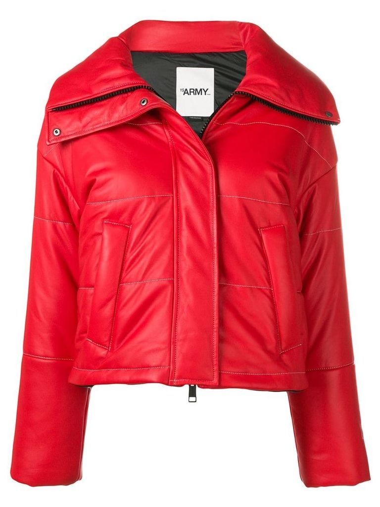 Yves Salomon Army cropped padded jacket - Red