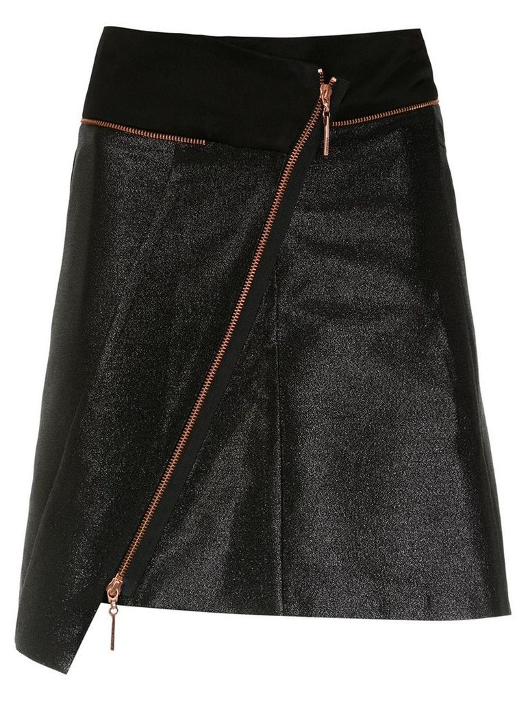 Tufi Duek metallic asymmetric skirt - Black