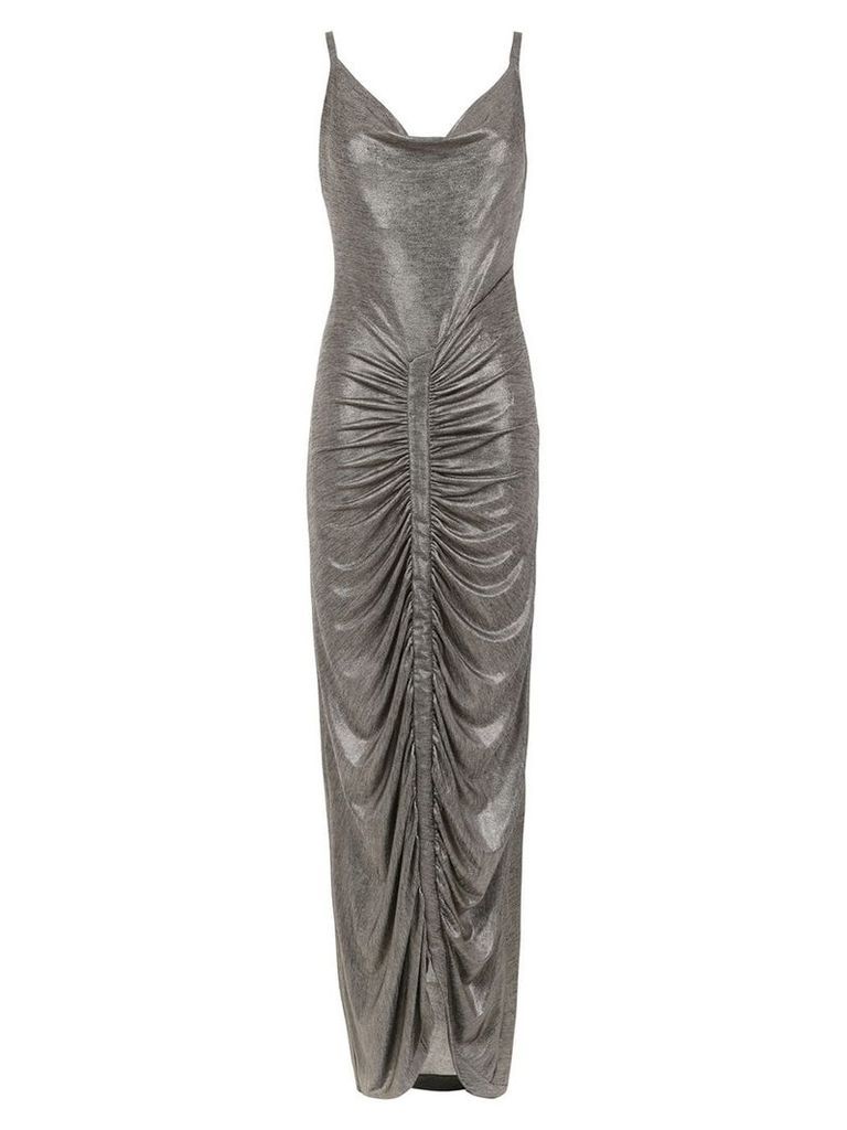 Tufi Duek metallic long dress - Grey
