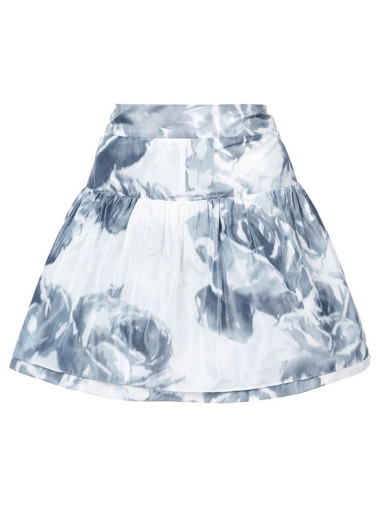 Marchesa rose print skirt - White