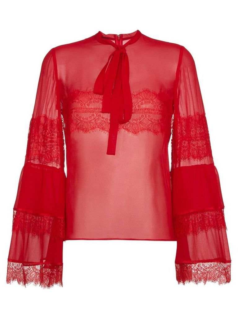 Giambattista Valli silk lace blouse - Red