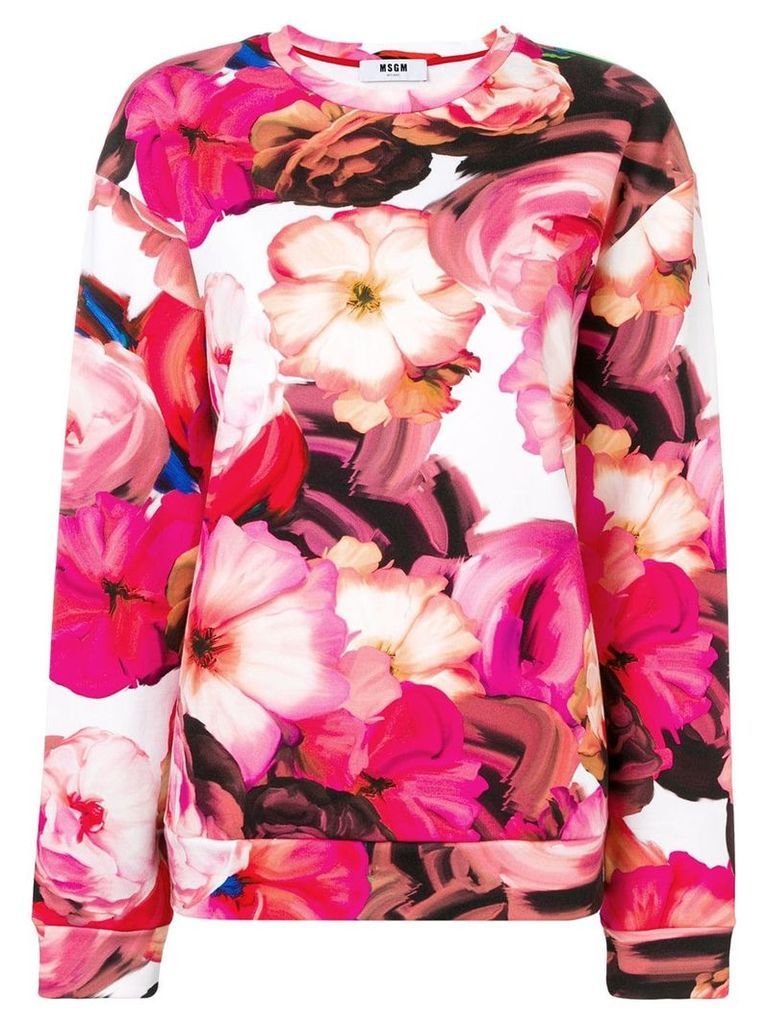 MSGM pink floral sweater