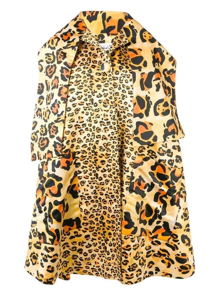 Richard Quinn leopard oversized coat - Yellow