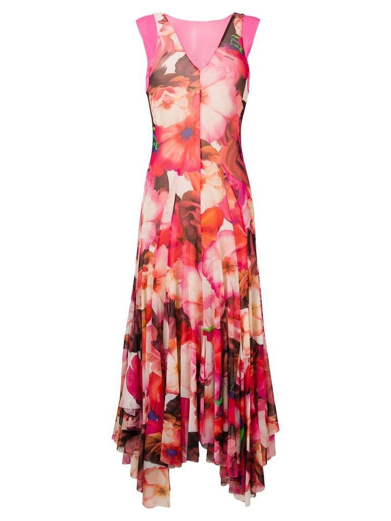 MSGM floral print long dress - PINK