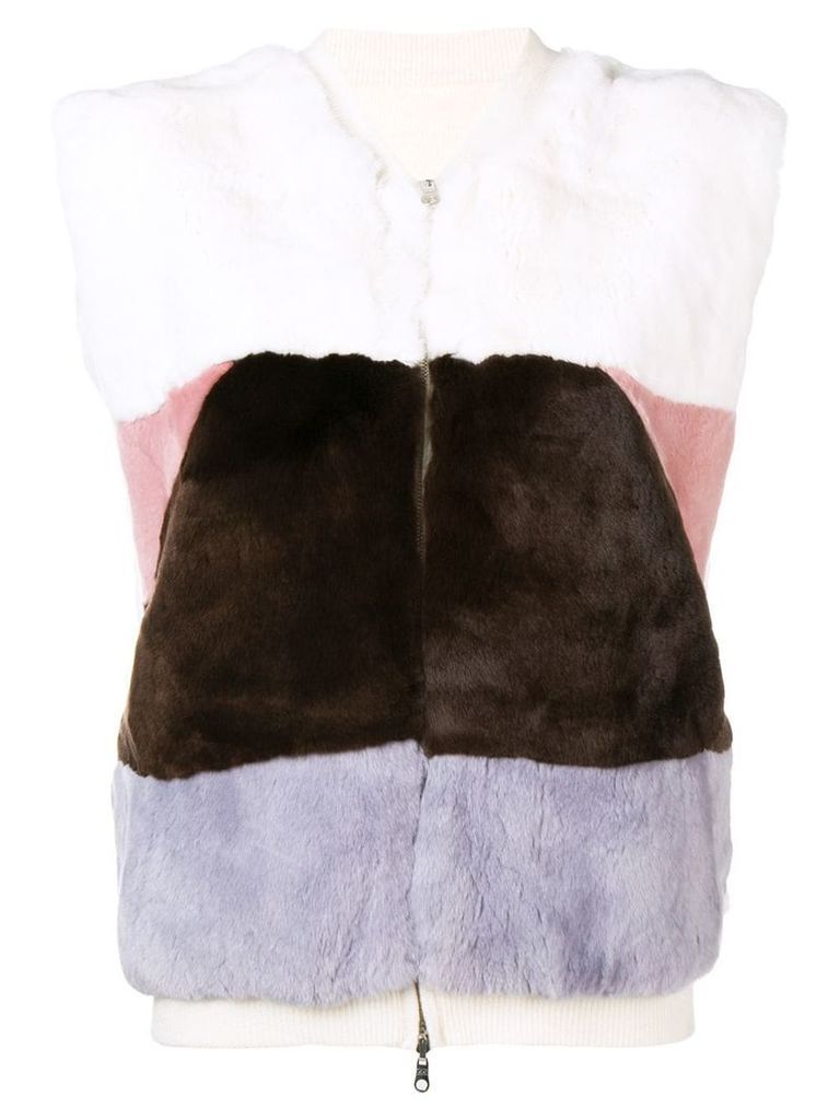 N.Peal reversible cashmere gilet - White