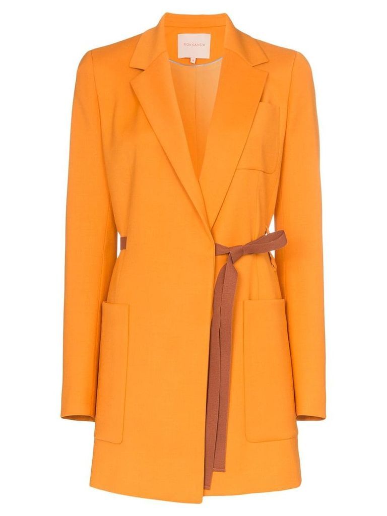 Roksanda Bleyda ribbon tie wrap blazer jacket - Orange