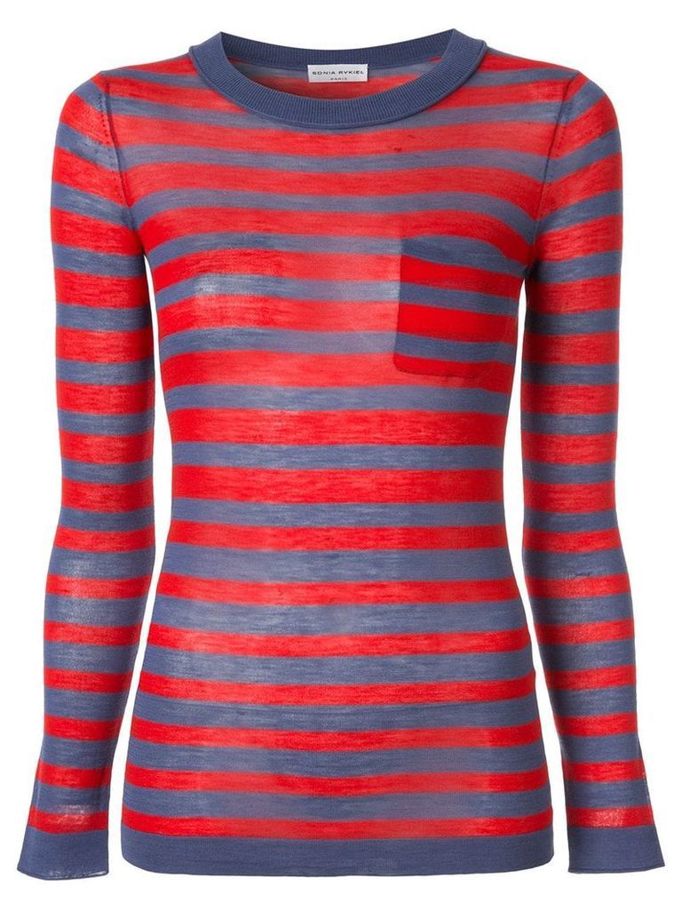 Sonia Rykiel striped silk jumper - Red