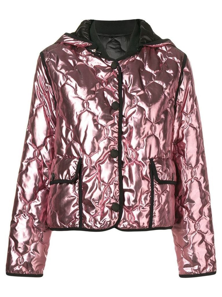Pinko metallic hooded jacket