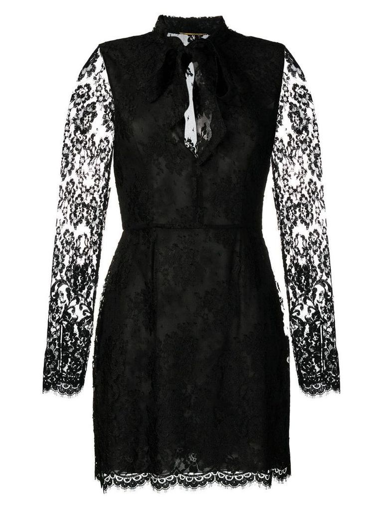 Saint Laurent lace-embellished mini dress - Black
