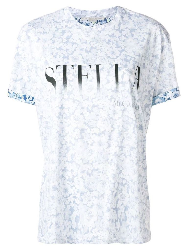 Stella McCartney logo floral T-shirt - Blue
