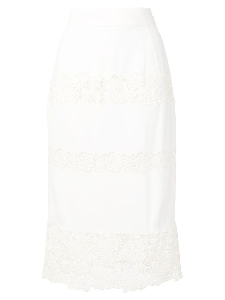 Dolce & Gabbana lace-trimmed skirt - White