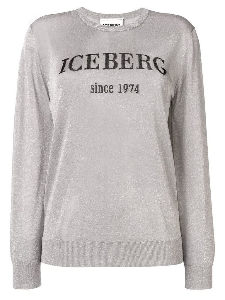 Iceberg glitter logo jumper - SILVER