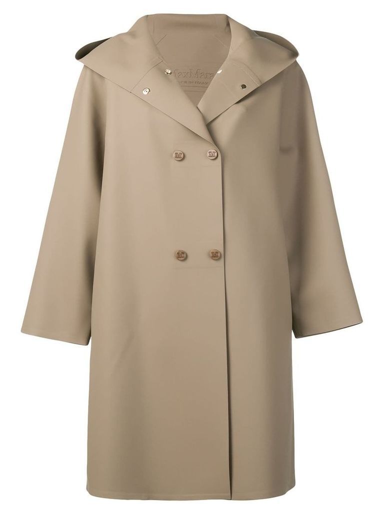 Max Mara hooded double-breasted coat - Brown