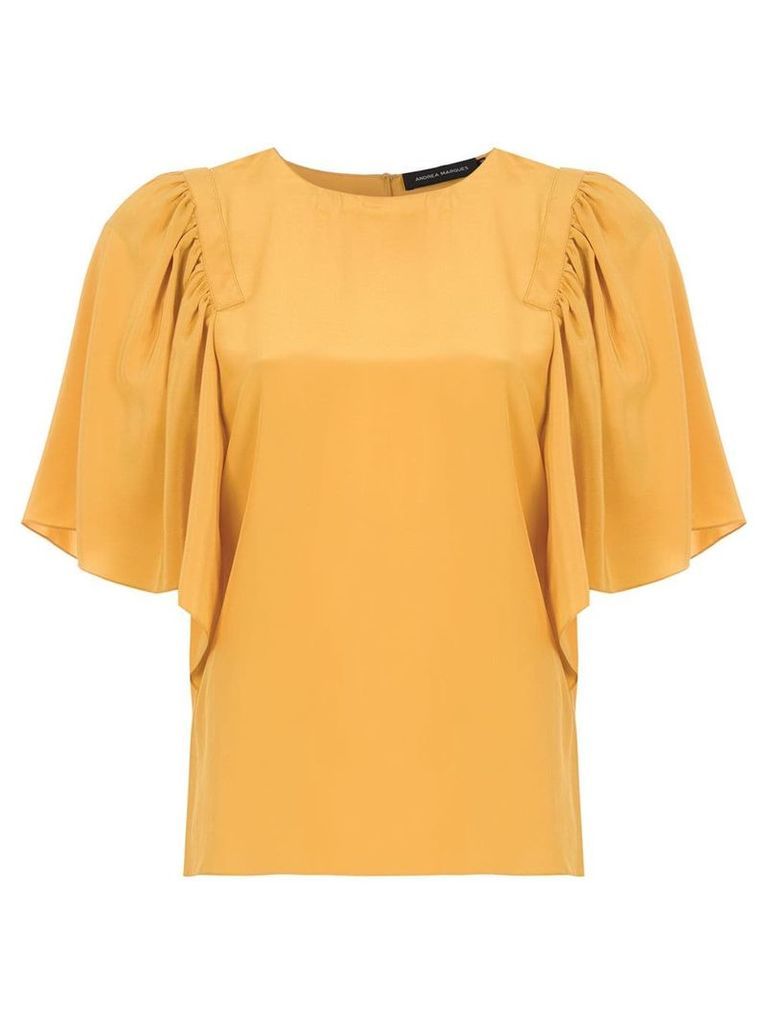 Andrea Marques ruffled silk blouse - Yellow