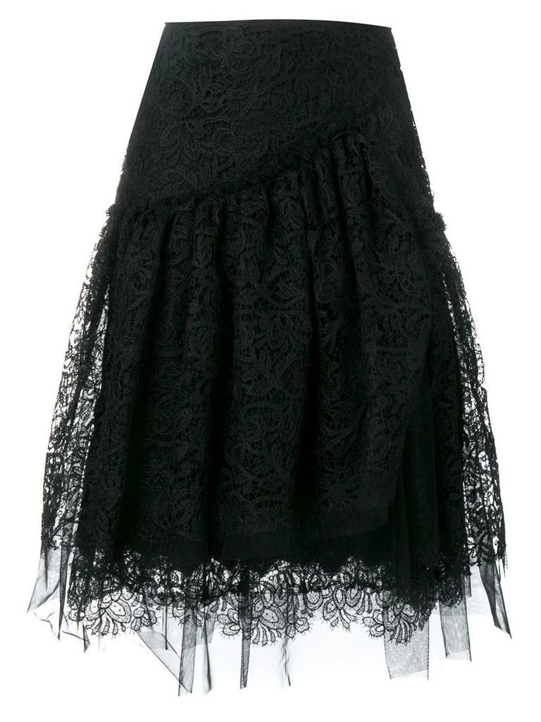 Ermanno Scervino scalloped lace pattern skirt - Black