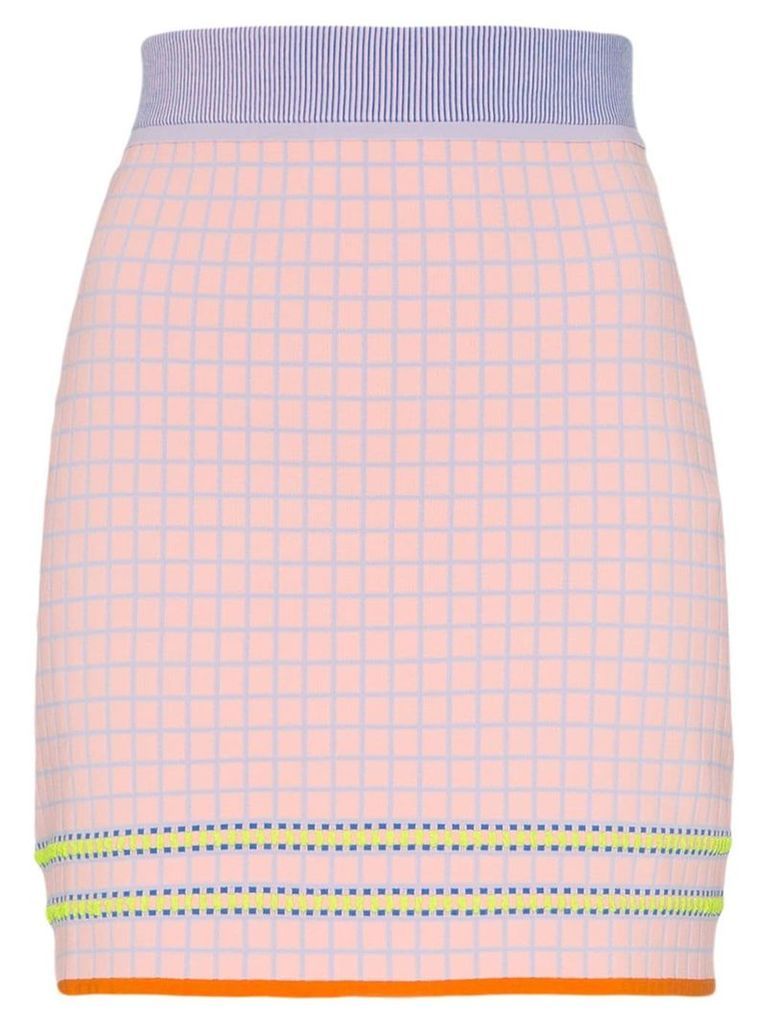 i-am-chen high-waisted checked mini skirt - Pink