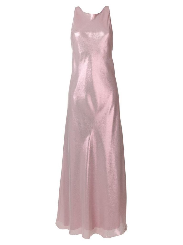 Alberta Ferretti shimmery racerback maxi dress - PINK
