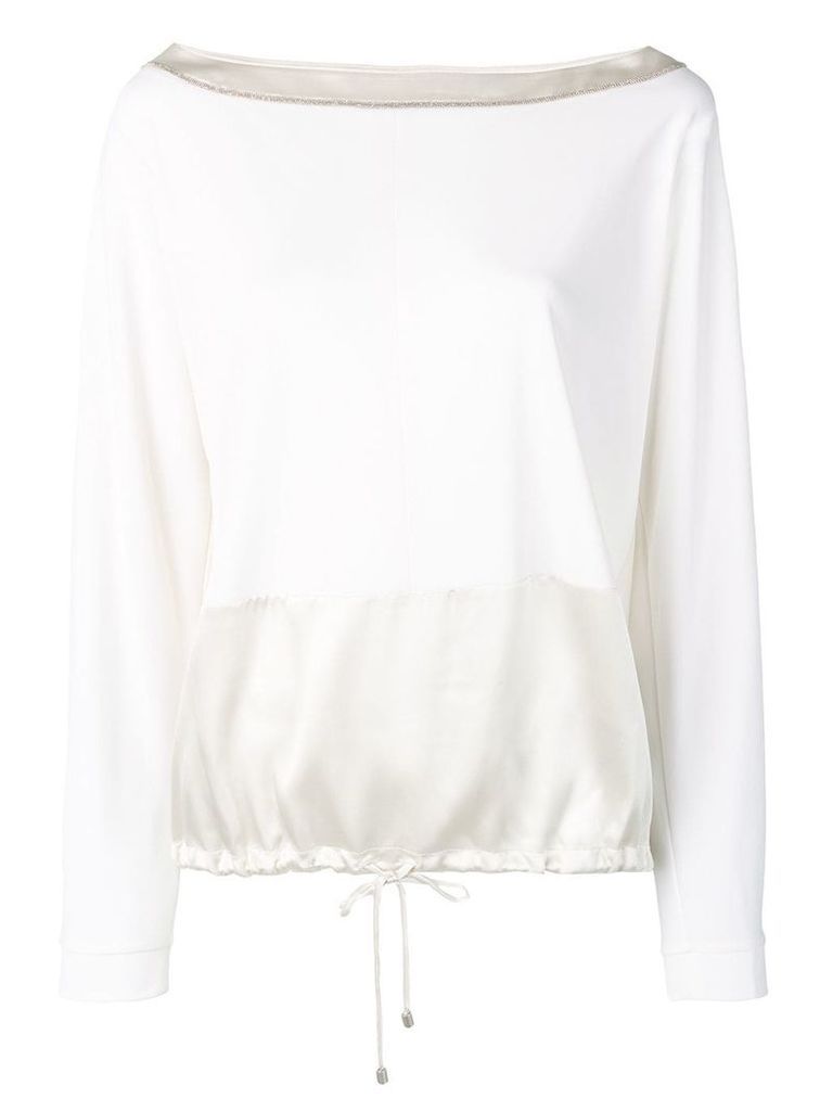 Fabiana Filippi drawstring hem blouse - White