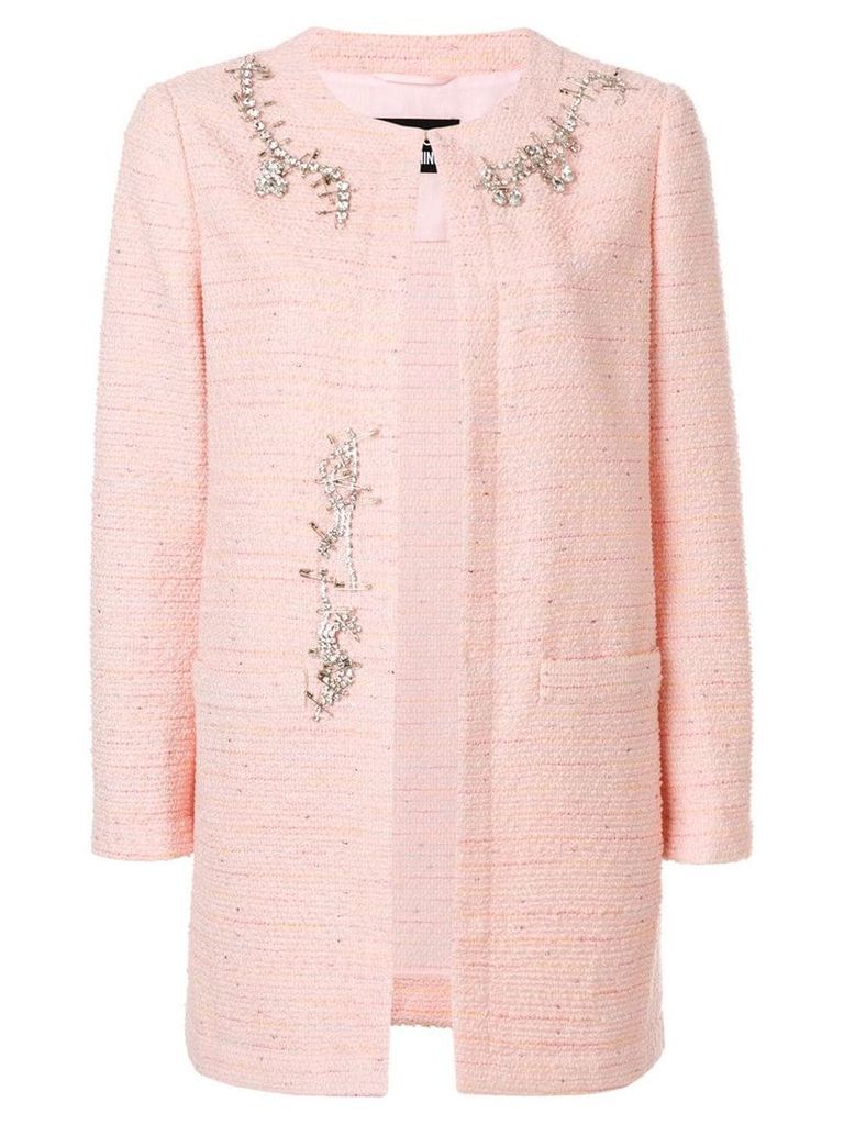 Boutique Moschino embellished tweed jacket - PINK