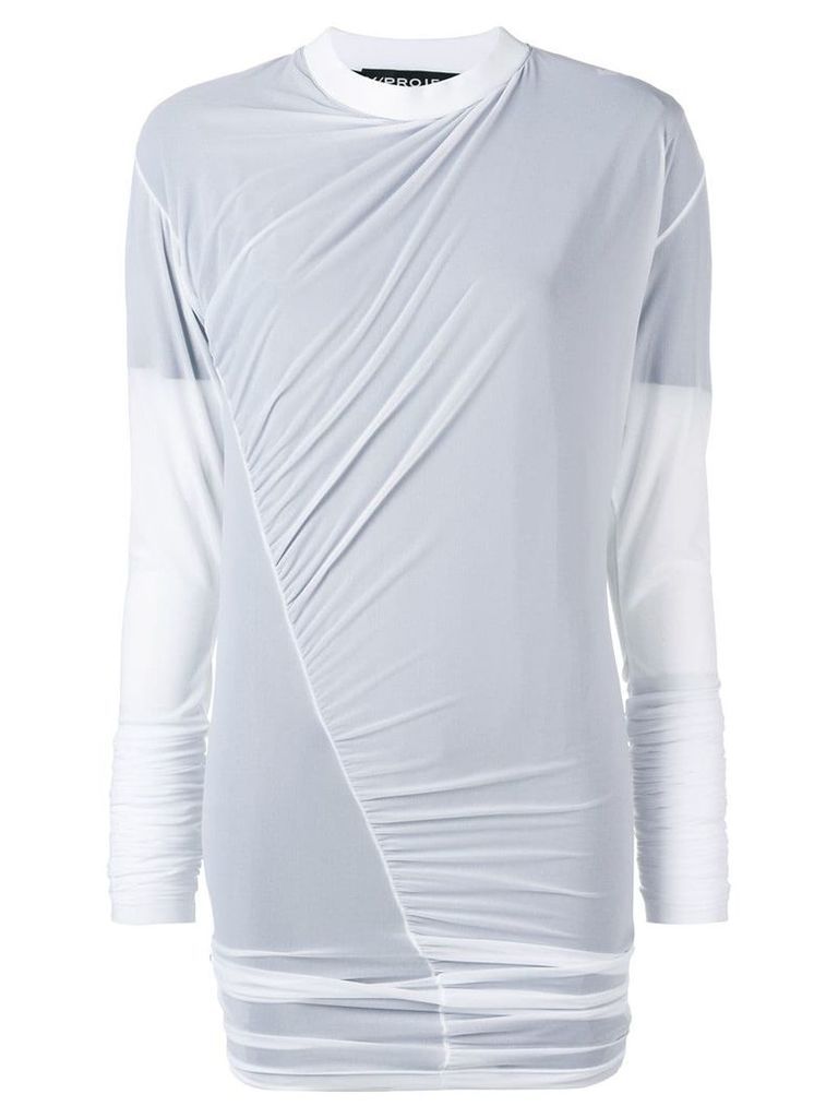 Y/Project sheer ruched top - White