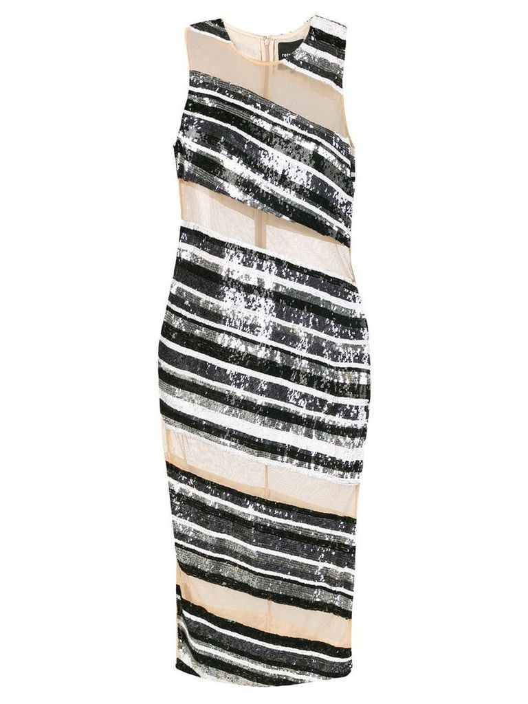Retrofete sequinned diagonal panelled dress - Black